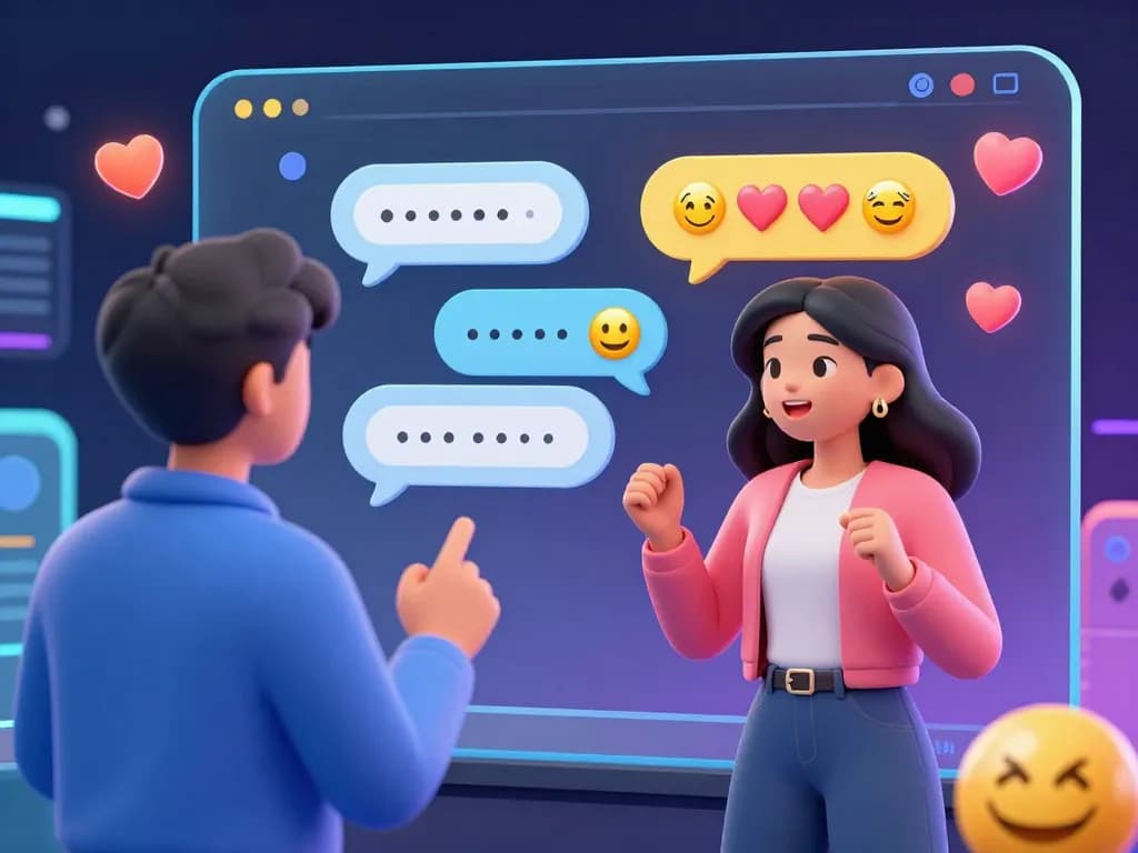 Engaging ai porn chat interaction showcasing advanced technology and playful elements.