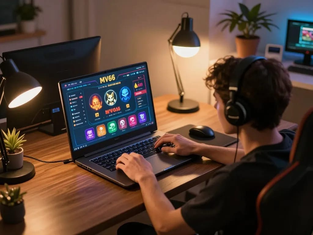 Engaging in online gaming at MV66 with dynamic interface and cozy setup