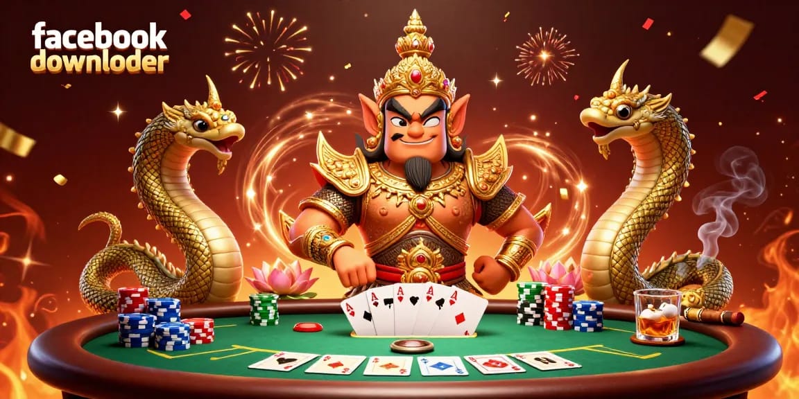 Download videos effortlessly with the facebook downloader while enjoying a vibrant casino scene.