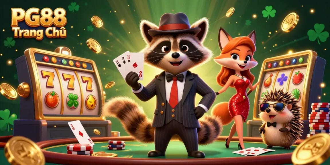 Experience PG88 Trang Chủ's exhilarating casino atmosphere with charming characters and dynamic gaming elements.