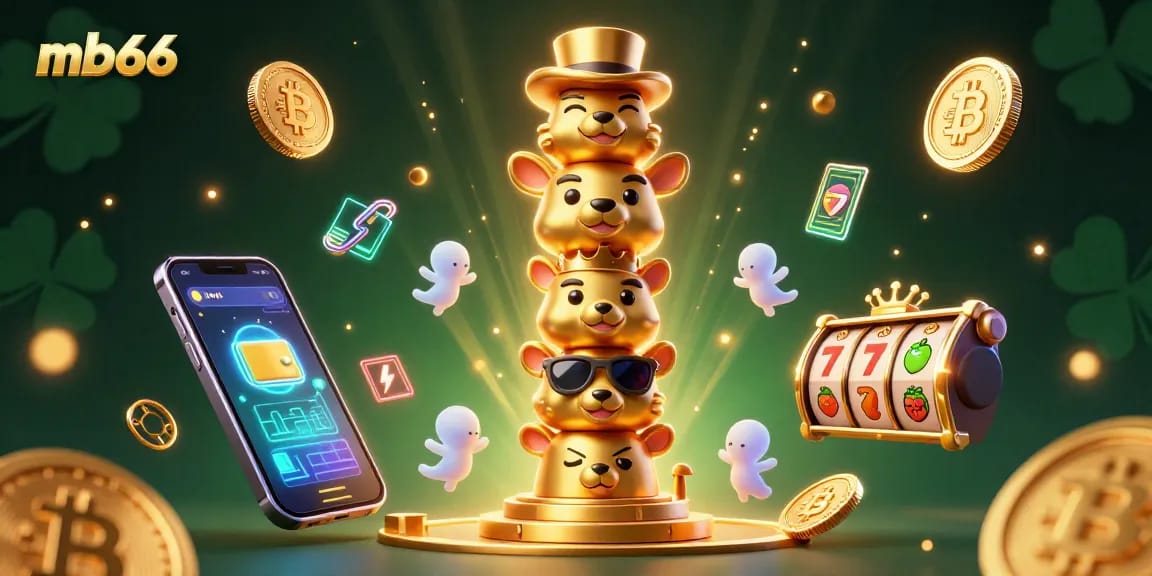 Experience thrilling gameplay at mb66 with vibrant 3D coins and casino elements.