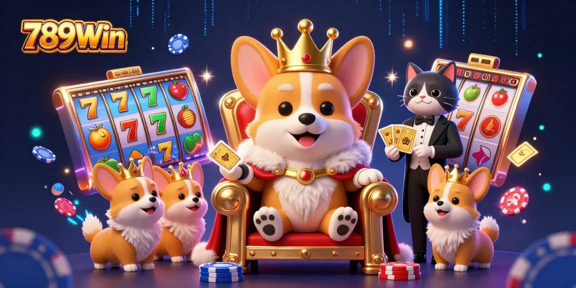 Experience thrilling wins with 789Win in a vibrant 3D casino scene full of action.