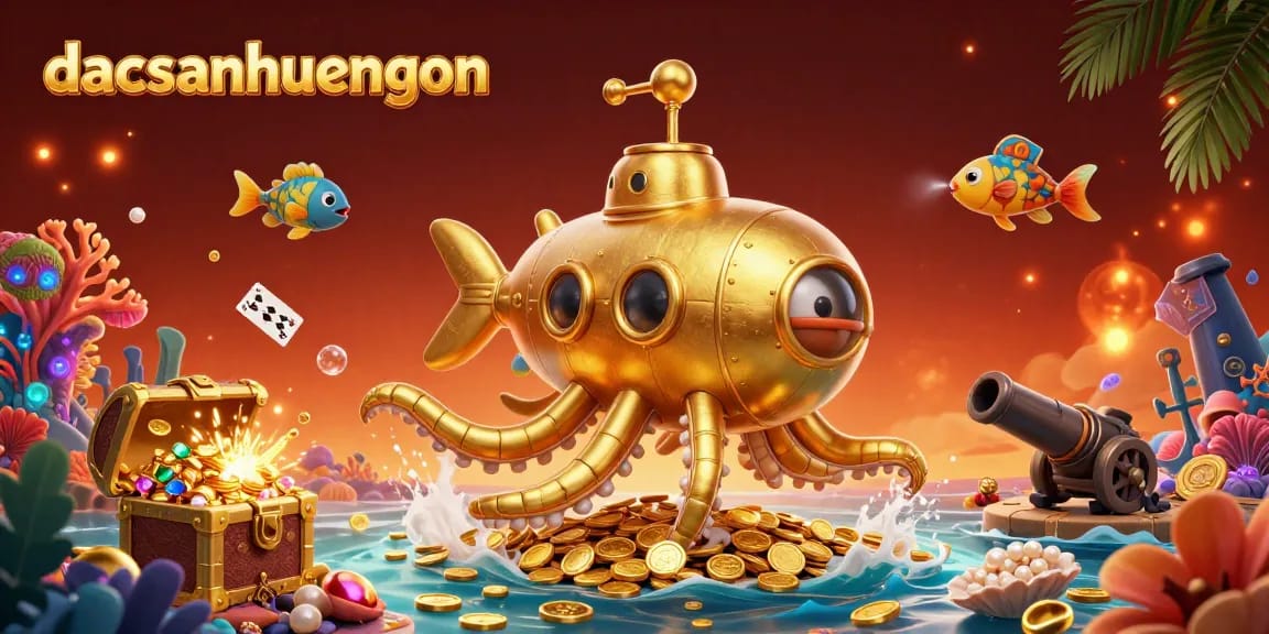 dacsanhuengon unveils an exciting underwater casino adventure with mechanical fish and vibrant treasures.