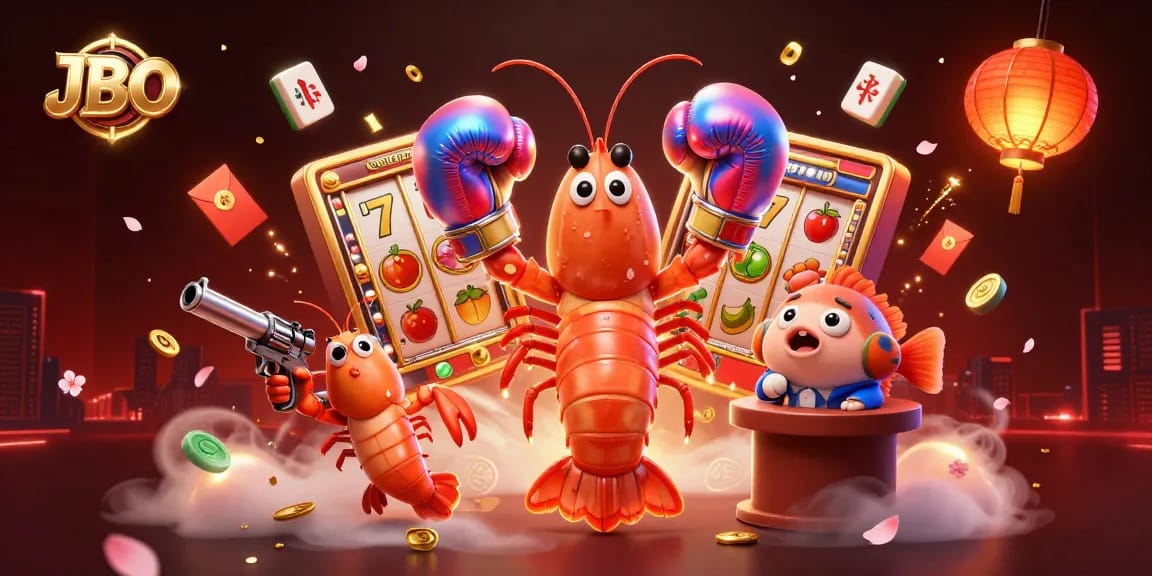 JBO rewards players with thrilling slot adventures, featuring vibrant characters in a casino atmosphere.