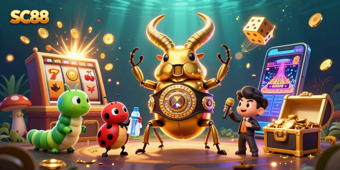 Experience thrilling winnings with SC88 amid vibrant casino chaos and charming characters.