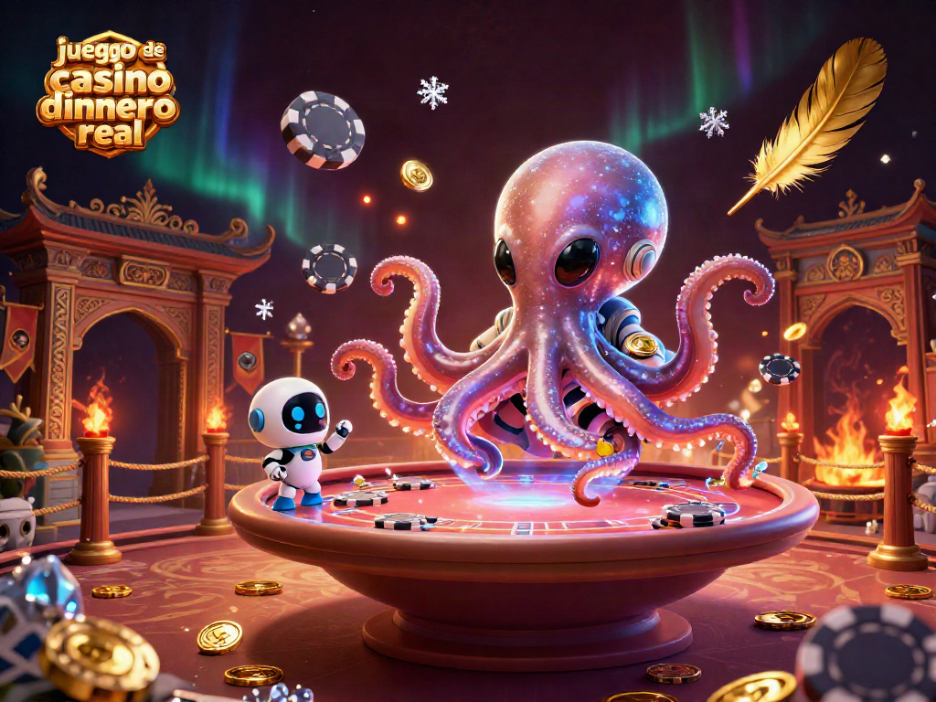 Juega a juegos de casino con dinero real en una emocionante ilustración de un casino intergaláctico.