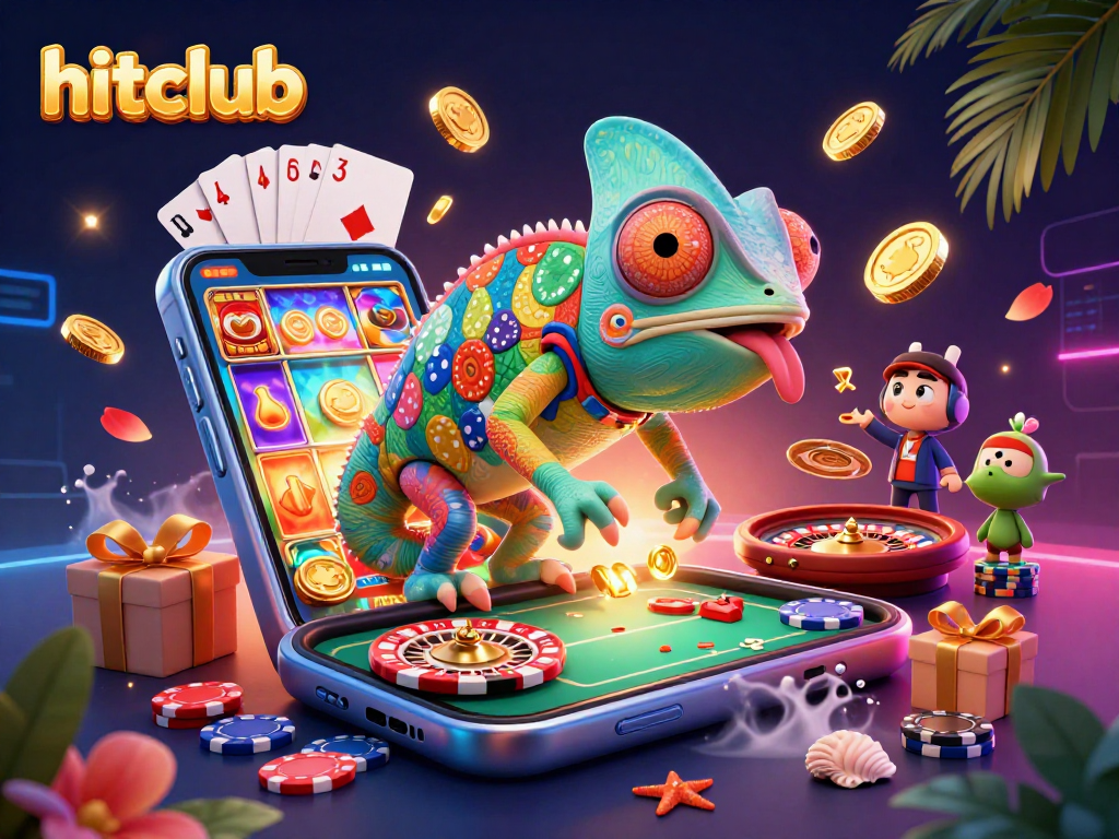 Engage in thrilling gaming action at hitclub with vibrant 3D illustrations of casino excitement.