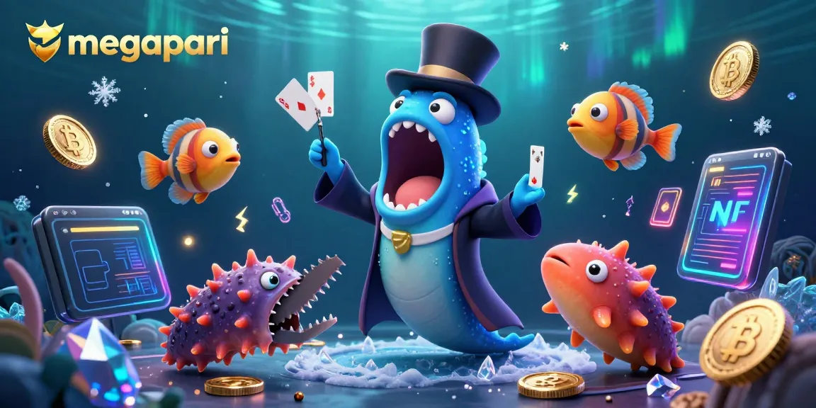 Jugando en MegaPari con un pez linterna iluminando un espectáculo mágico marino.