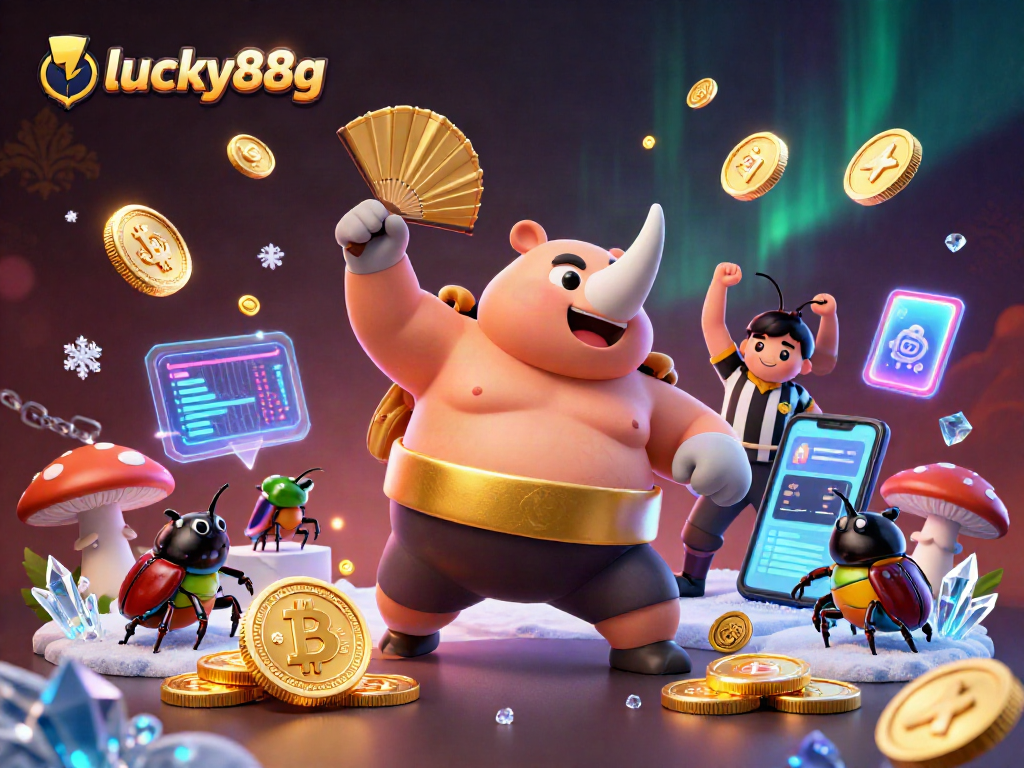 Experience thrilling fun with lucky88g as a sumo beetle stomps and coins fly!