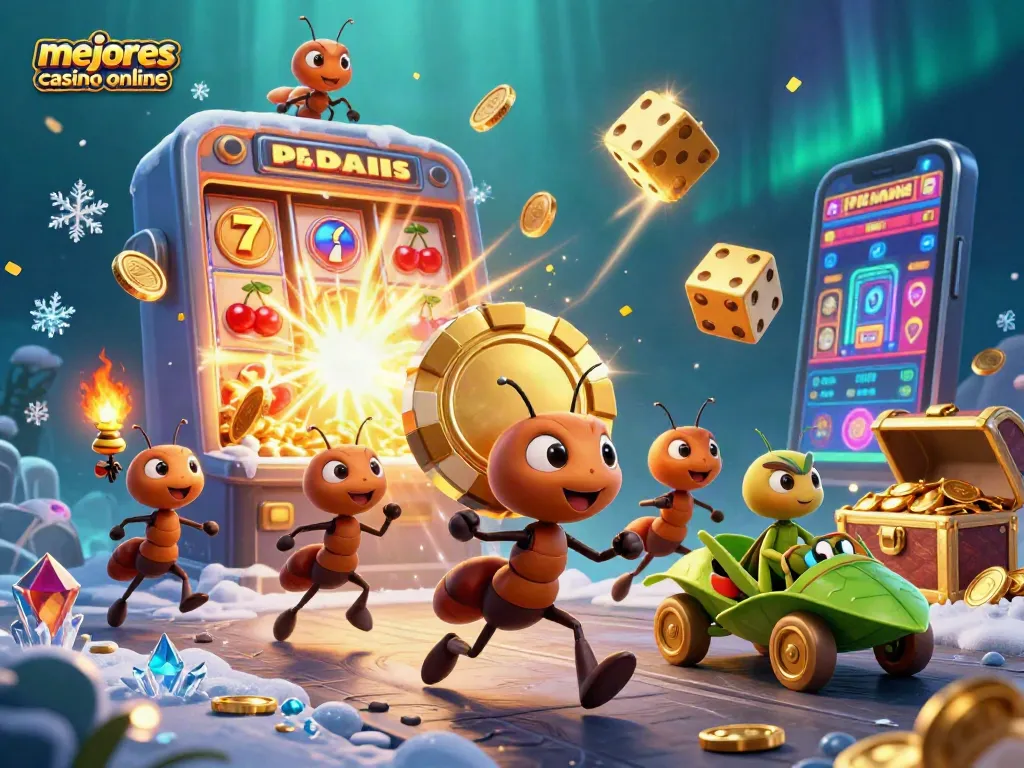 Los mejores casino online muestran una emocionante escena con hormigas y un conductor de langosta.
