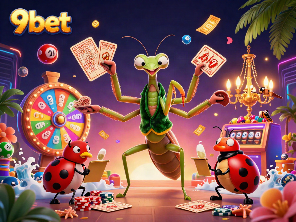 Engage with 9bet's vibrant casino atmosphere, showcasing exciting gameplay and colorful elements.