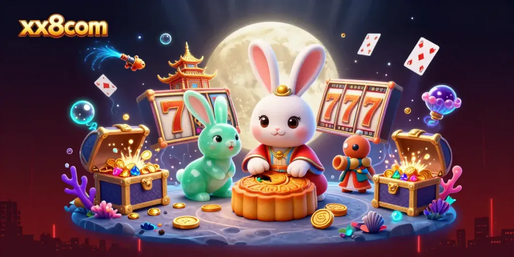 Experience winning strategies at xx8com with vibrant casino-themed illustrations showcasing slot games.