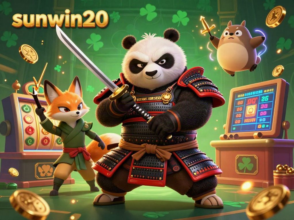 Experience thrills with sunwin20's vibrant characters engaging in exciting gameplay, surrounded by casino elements.