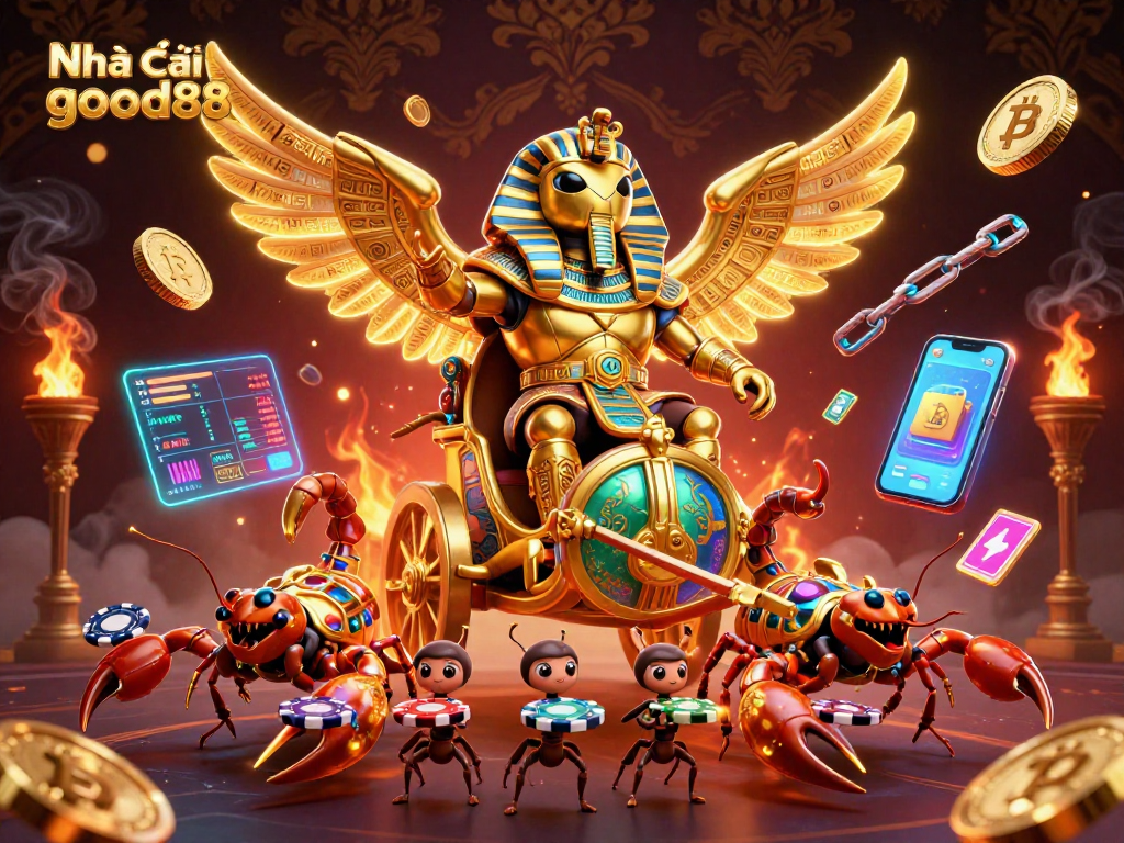 Experience thrilling moments with Nhà cái good88 in this vibrant casino 3D scene filled with action.