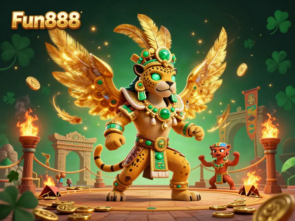 Engage in gaming excitement with Fun888, featuring vibrant Mayan themes and immersive casino elements.