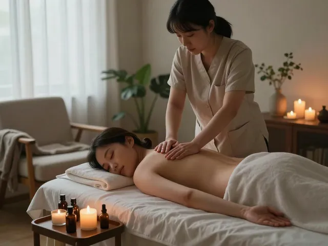 양주출장안마 relaxation session with tranquil home massage setting and calming elements.