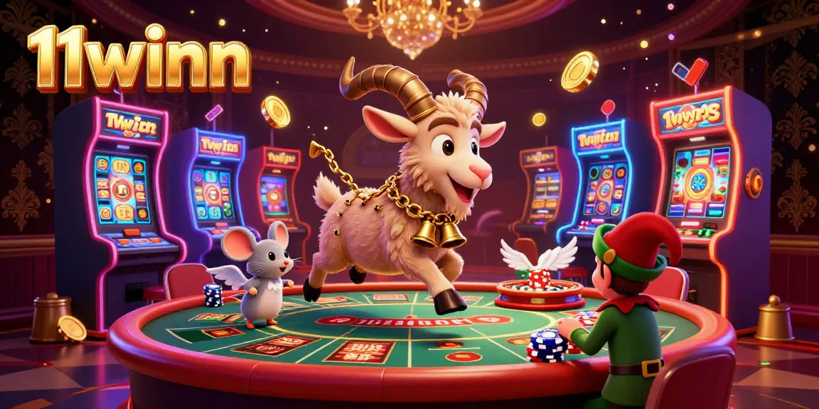 Experience the thrilling atmosphere of 11winn as lively characters engage in vibrant casino gaming activities filled with excitement.