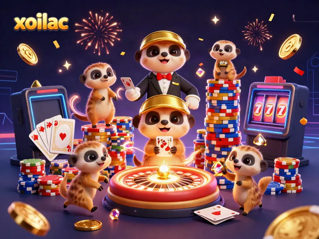 Experience xoilac's vibrant online casino world with clever meerkats managing the operations.