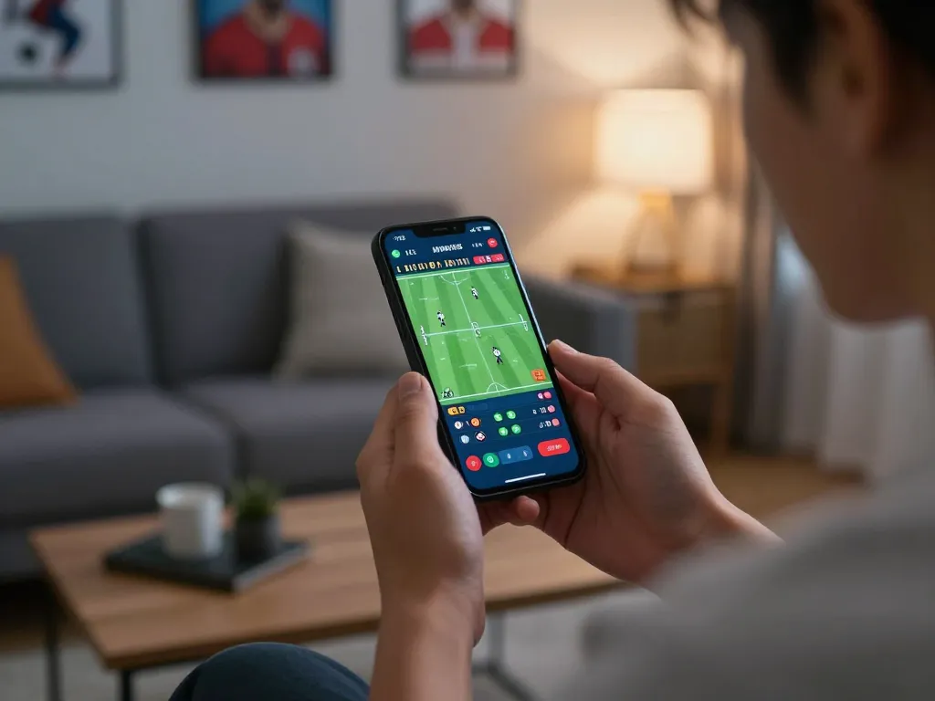 CakhiaTV user placing live sports bets on smartphone with engaging betting interface.