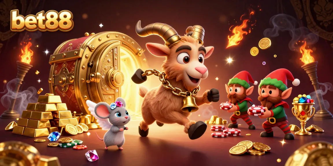 Catch the excitement at bet88 as Krampus commands a festive casino with whimsical characters.