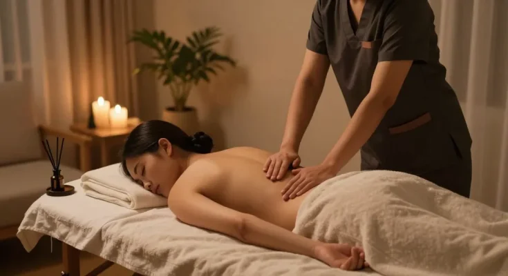 Relaxing 출장안마 service in a cozy home environment.