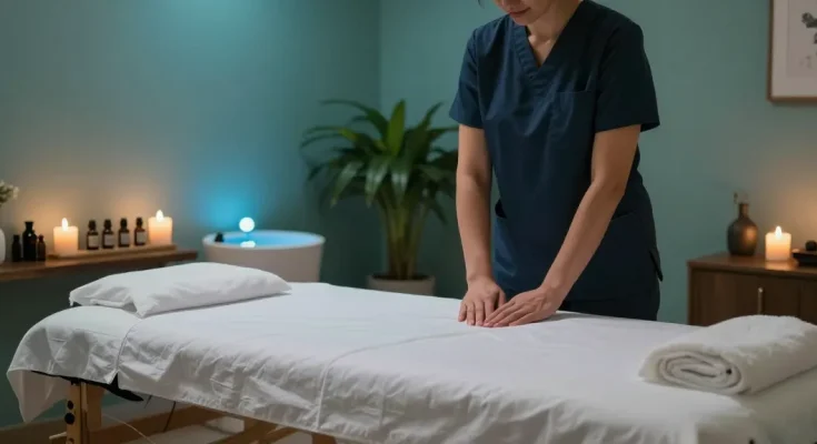 Relaxation scene showcasing 안양출장마사지 therapy room ready for clients