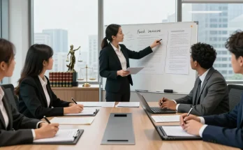 Lawyers collaborating in a modern office, pop over to this web-site for expert legal advice.